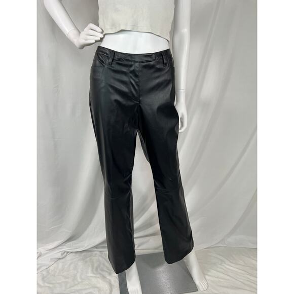 Vintage Kathy Ireland Faux Leather Pants Size 8 - Picture 1 of 14